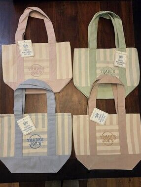 Trader Joe's Set of 4 Striped Mini Tote Bags